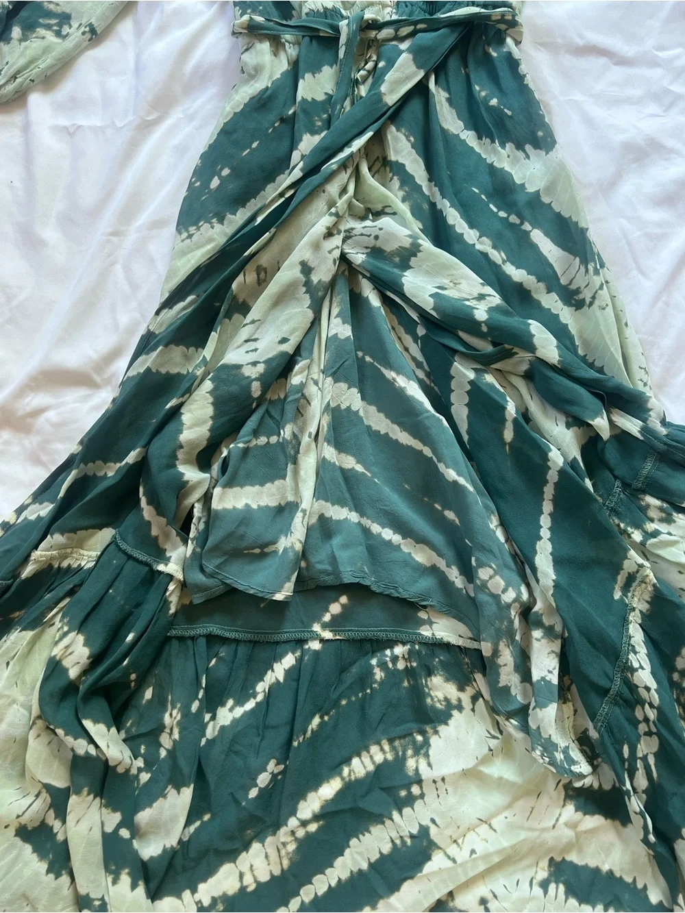 Young Fabulous & Broke Teal and Mint Tie-Dye Wrap Maxi Dress